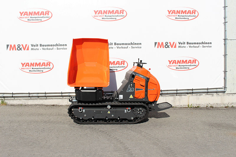 Drehmulde des Cormidi C 1500 Kettendumpers – drehbare Mulde für präzises und flexibles Entladen auf der Baustelle