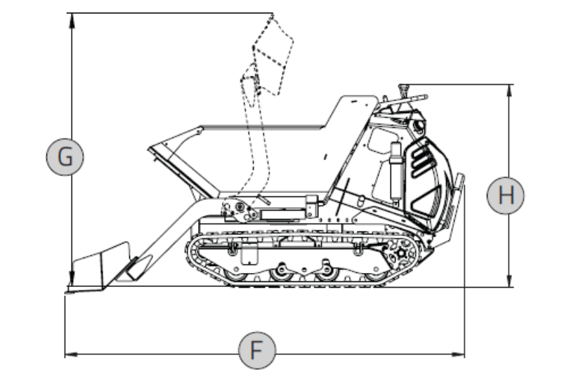 Abmessungen des C60 ACB Dumpers von Cormidi