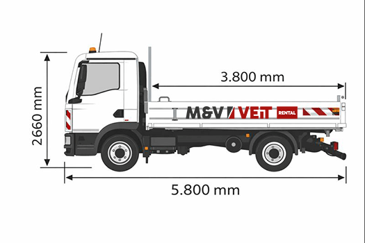 Abmessungen des MAN TGL 8.190 4x2 BB Kipper