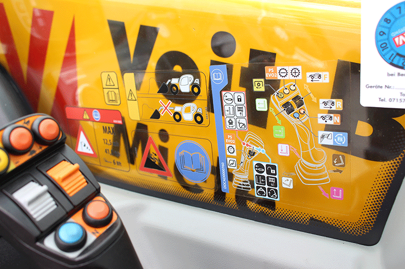 Piktogramme für die Funktionen des Dieci Icarus 45.17 Teleskopladers