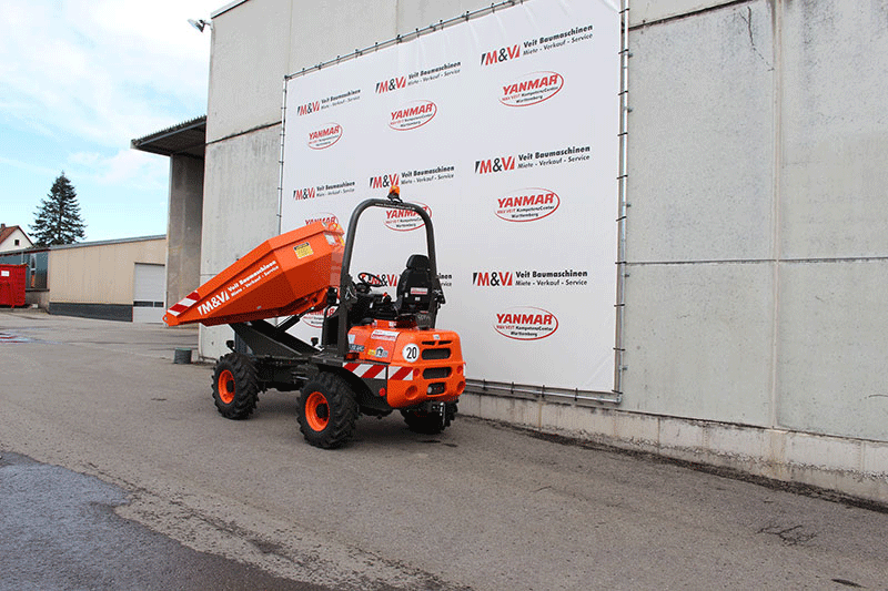 Drehmulde des AUSA D 350 – schwenkbare Mulde für kontrolliertes Entladen auf der Baustelle