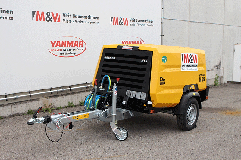 Kaeser Mobilair M59 PE mobiler Baukompressor – zuverlässige Druckluftversorgung für Werkzeuge und Baustelleneinsatz