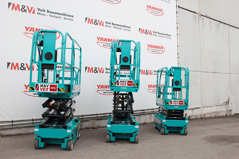 Arbeiten mit der Sunward SWSL0607DC Elektrobühne – sichere und effiziente Höhenarbeiten bei Montage, Wartung und Installationen auf Baustellen und im Innenbereich