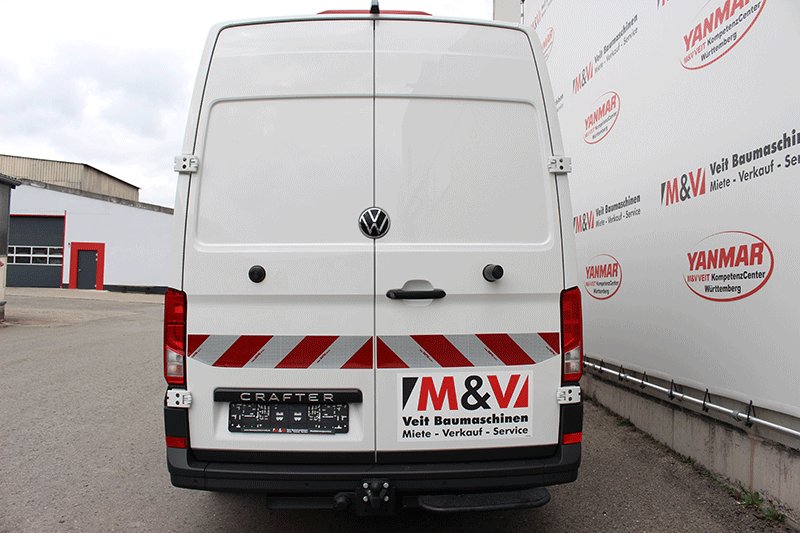 Vision von hinten - des VW Crafter 2.0 TDI
