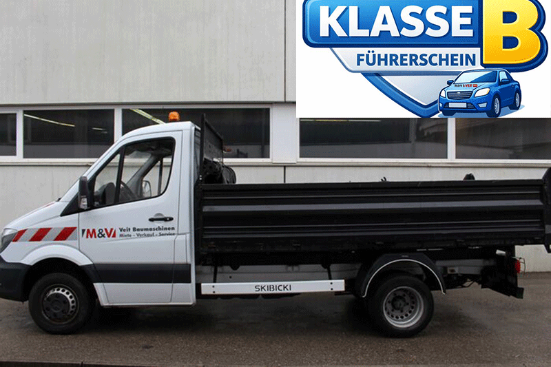 Mercedes-Benz 516 CDI 3,5-t-Kipper, fahrbar mit Führerschein Klasse B, ideal für Baustelle, Transport und professionelle Kipparbeiten ohne LKW-Führerschein