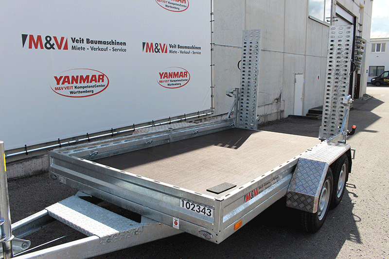 Ladefläche des Städele Anhängers MTS351835S – robuste und großzügige Ladefläche für den sicheren Transport von Baumaschinen