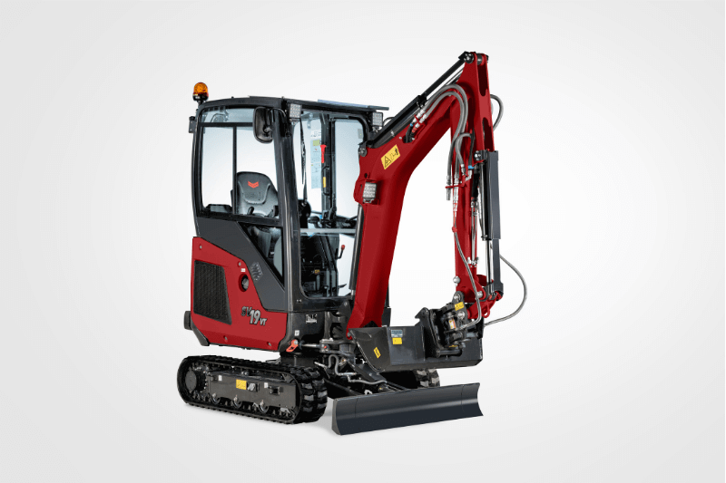 Ansicht des SV19VT Minibaggers von Yanmar