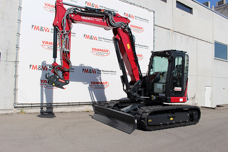 Yanmar SV100-7 2PB Bagger mit OQ 45 Schnellwechsler zur Miete