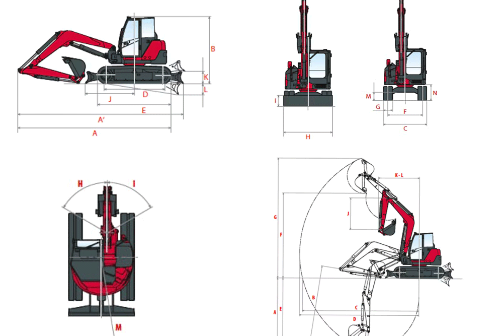 Abmessungen Yanmar Vio 80-2PB
