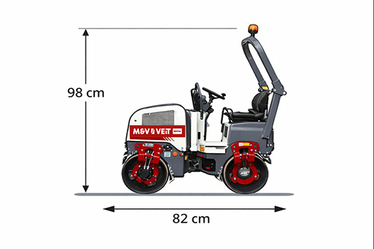 Maße der Dynapac CC900 Tandemwalze