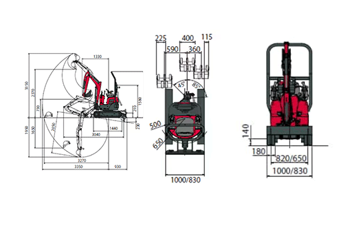 Abmessungen Yanmar Vio 12