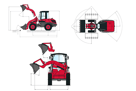 Yanmar V70 Stage 5 Technische Zeichnung eines Radladers