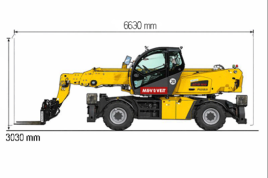 Abmessungen des Dieci Pegasus 40.18 Rotierenden Teleskopladers