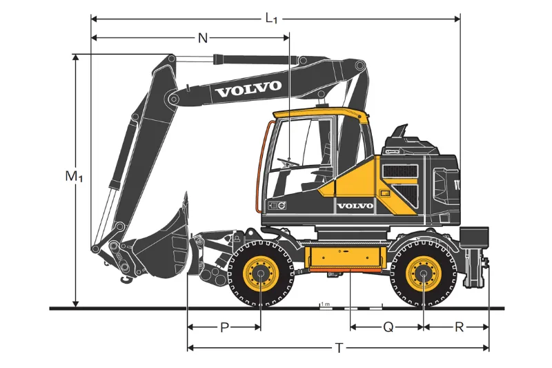 EWR170E versatile escavatore volvo gommato con braccio articolato Volvo-ewr170e-abmessungen-3b34ed94