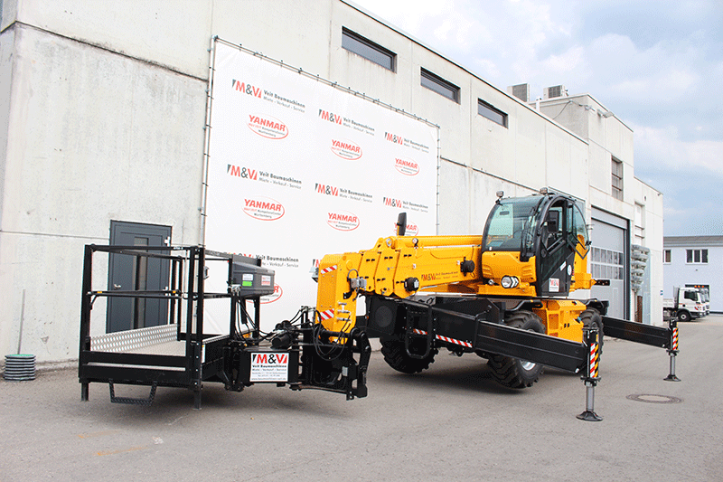 Pegasus 50.25 drehbarer Rotor-Lader – sichere Baumaschine mit hoher Standsicherheit und modernen Sicherheitssystemen im Baustelleneinsatz