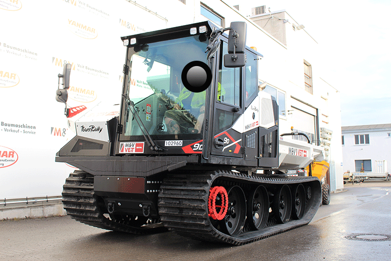 PowerBully 9D Kettendumper in Stuttgart im Einsatz – leistungsstarkes Baustellenfahrzeug für Transportarbeiten im Gelände, verfügbar zur Miete oder zum Kauf in der Region Stuttgart