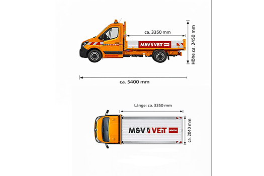Maße des Opel Movano 3,5 t Kipper