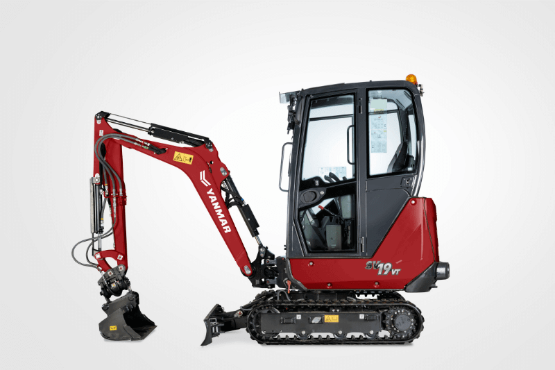 Seite des SV19VT Minibaggers von Yanmar