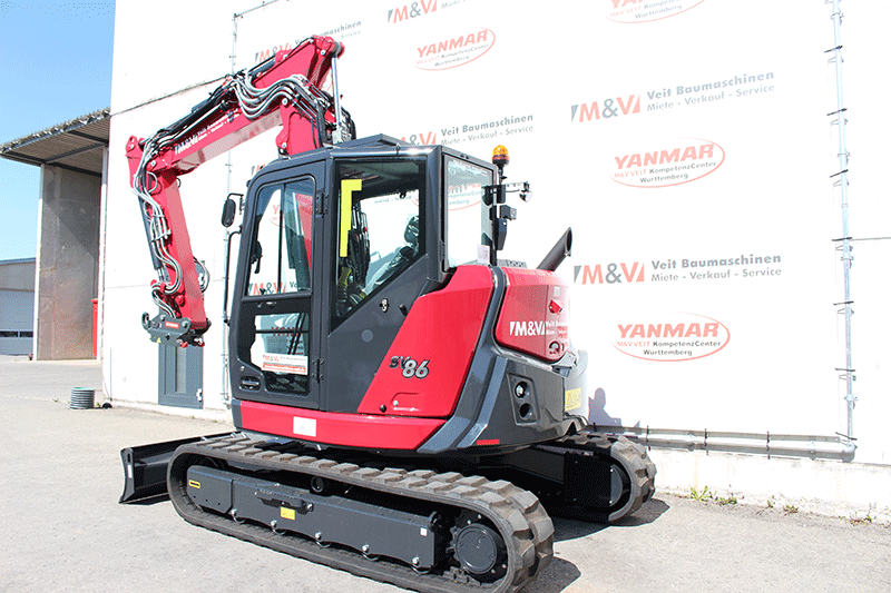 Yanmar SV 86-7 OQ 45 Midibagger zur Miete – leistungsstarke Maschine für den professionellen Baustelleneinsatz im gewerblichen Bereich