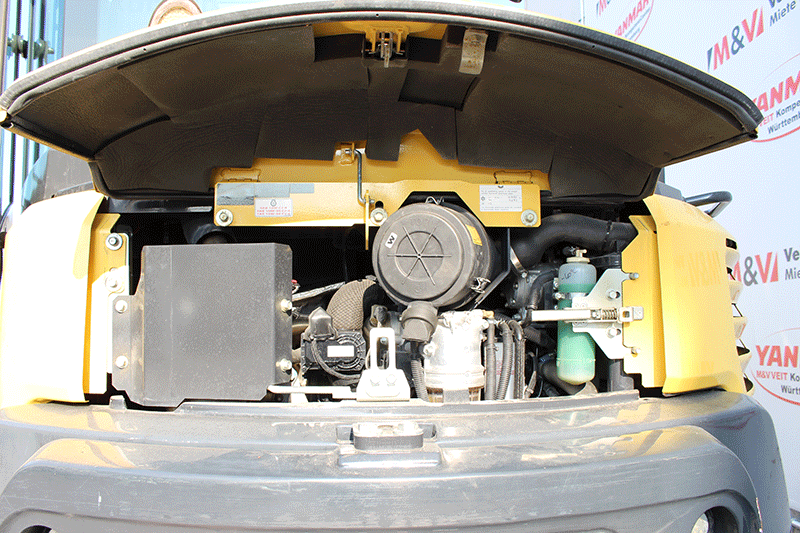 Effizienter Yanmar-Motor des SV 100-2PB Midibaggers – hohe Leistung bei geringem Kraftstoffverbrauch für wirtschaftliche Baustelleneinsätze