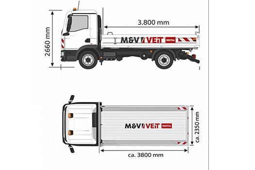 Abmessungen des MAN TGL 8.190 4x2 BB Kipper