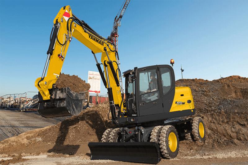 Erdarbeiten mit dem B110W von Yanmar