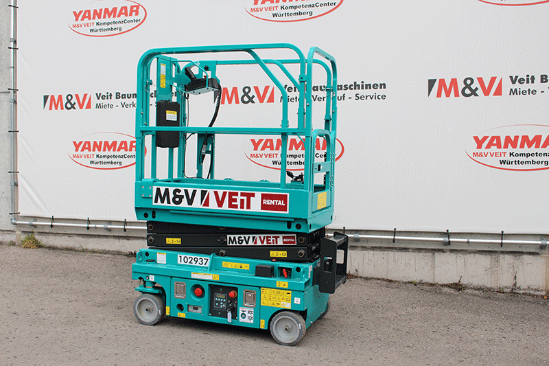 Sunward SWSL0607DC Elektrobühne mieten – kompakte elektrische Scherenarbeitsbühne für sichere Höhenarbeiten im Innenbereich und auf Baustellen