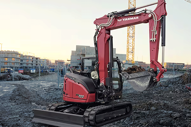 Yanmar SV100-7 2PB Kettenbagger im professionellen Baustelleneinsatz