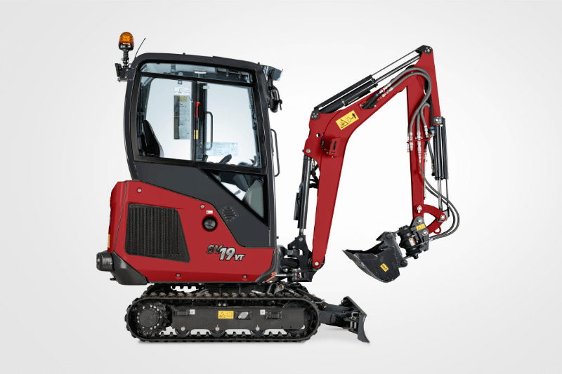 Rechte Ansicht des SV19VT Minibaggers von Yanmar