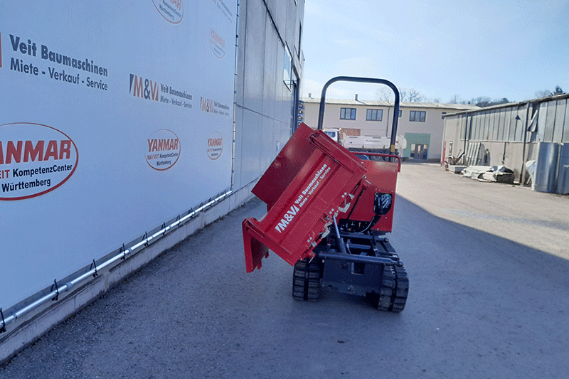 Yanmar C 12 Dumper mit hydraulischem Dreiseitenkipper für seitliches und rückwärtiges Entladen von Schüttgut auf der Baustelle