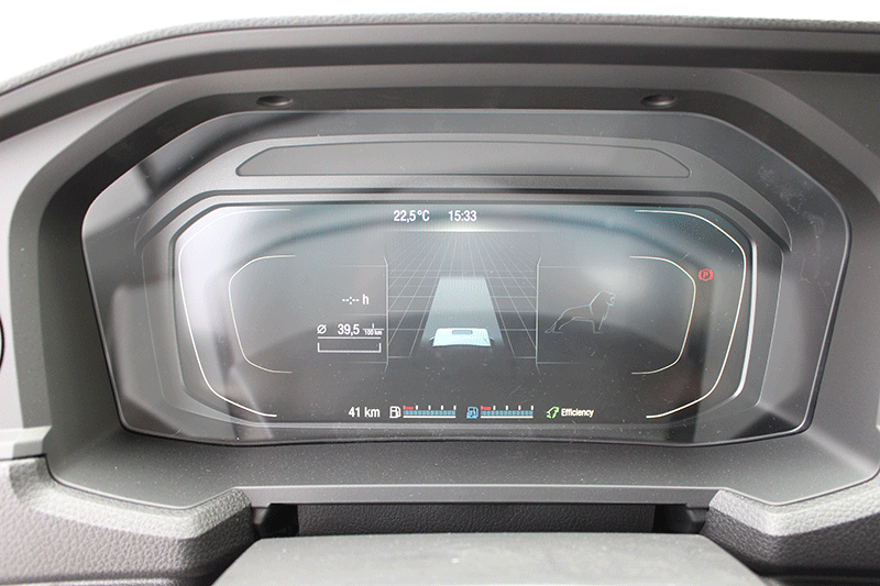 Digitales Kombiinstrument des MAN TGM 18.320 4x2 BL zur Miete im Überblick