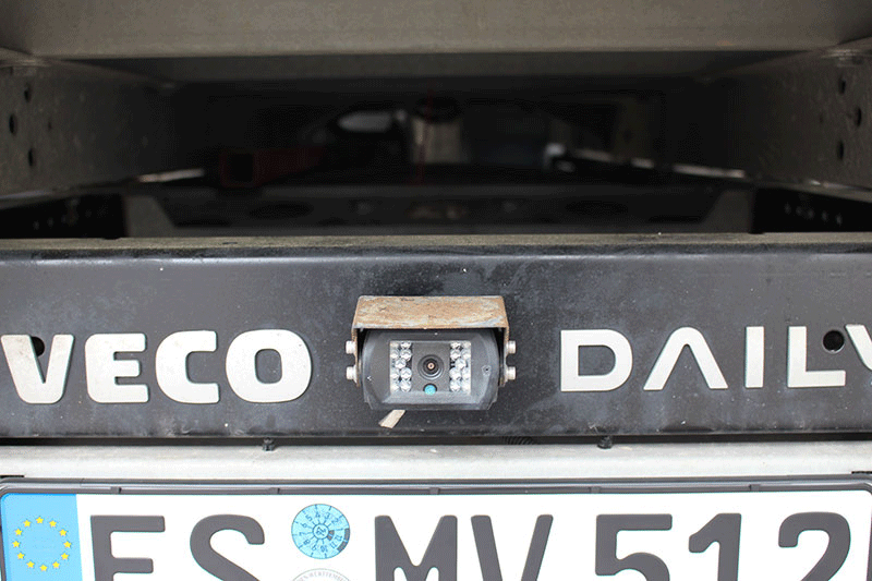 Rückfahrkamera des Iveco 35C14 Transporters für bessere Sicht beim Rangieren